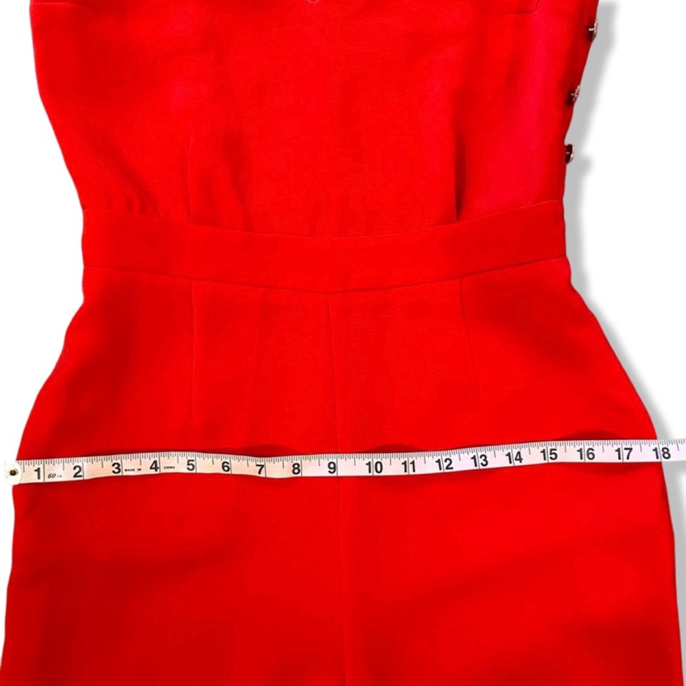 Sezane Vanille Sleeveless V-Neck Jumpsuit | Red Coral | Size 36 | US 4 - Picture 13 of 16